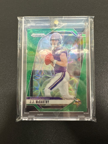 2024 Panini Prizm NFL J.J. McCarthy Rookie Green Circles Prizm /75