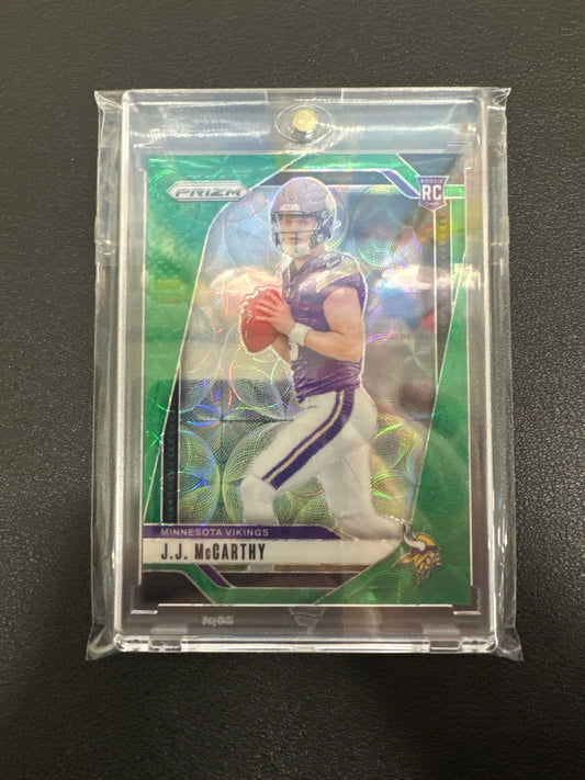 2024 Panini Prizm NFL J.J. McCarthy Rookie Green Circles Prizm /75