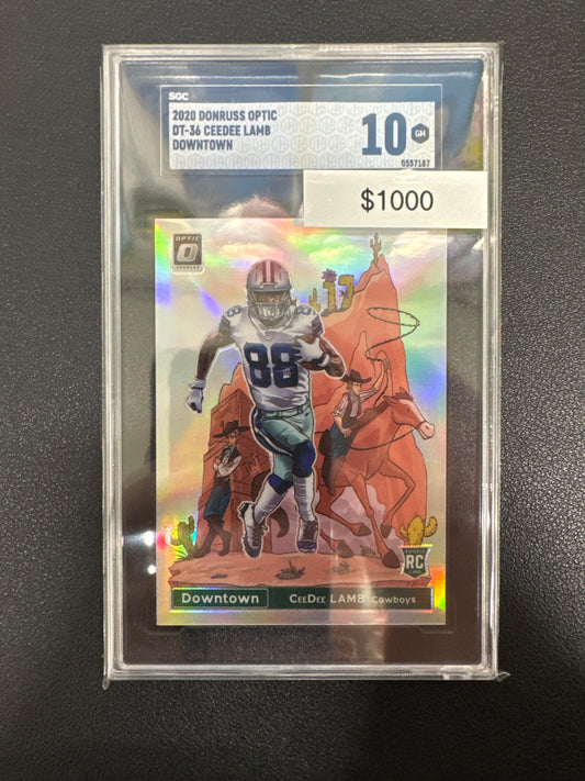 2020 Panini Donruss Optic CeeDee Lamb Rookie Downtown SGC 10