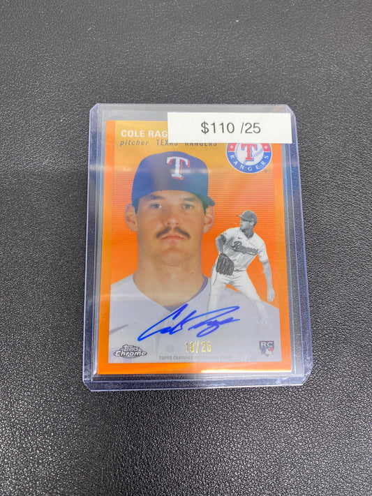 2023 MLB Topps Chrome Platinum Cole Ragans Orange Rookie Auto /25