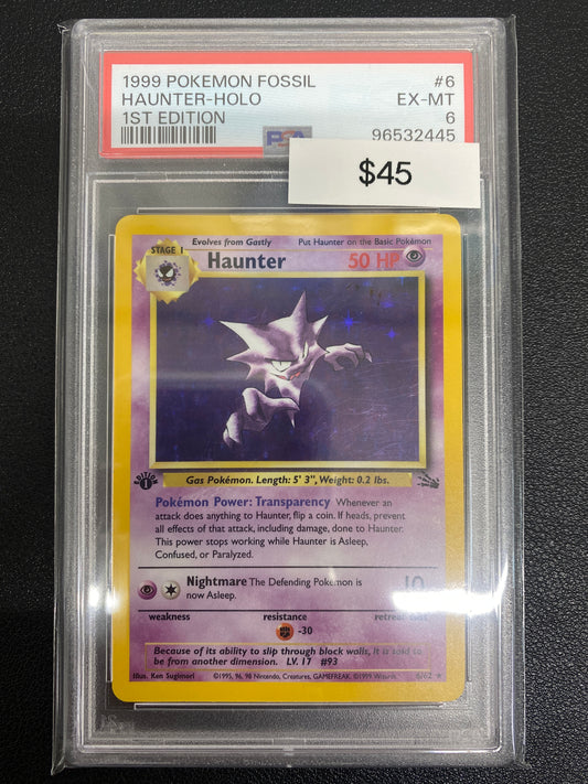 Pokémon 1st Edition Fossil Haunter Holo PSA 6