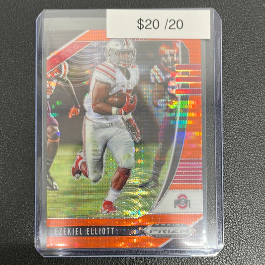 2020 Prizm Draft Picks Ezekiel Elliot Orange Pulsar /20