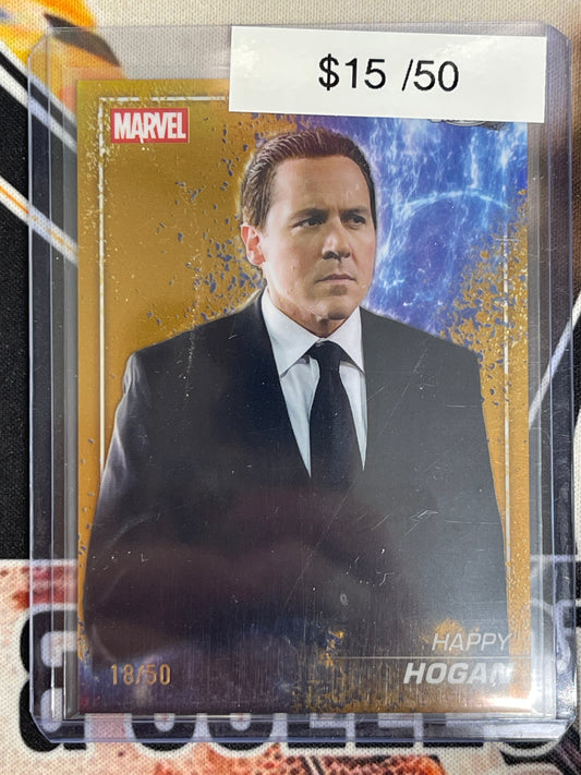 2025 Topps Chrome Marvel Studios Happy Hogan Gold /50