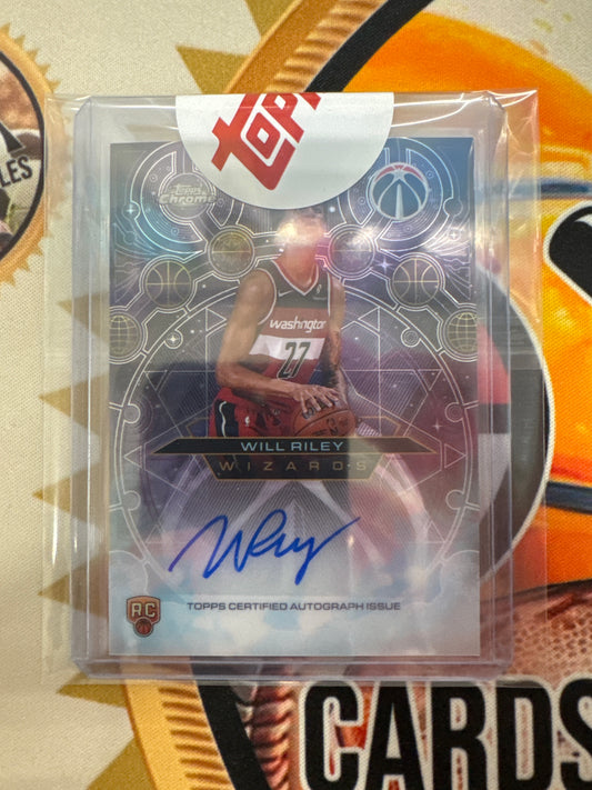 2025-26 Topps Chrome Disney Will Riley Rookie Chromographs Style Autograph SSP