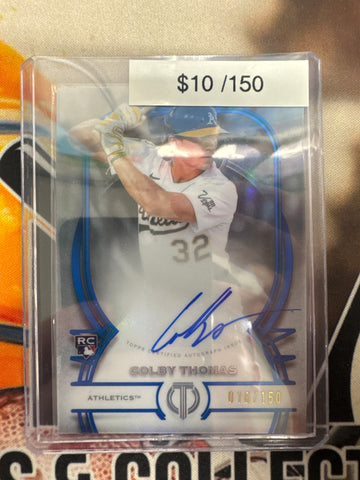 2026 Topps Tribute MLB Colby Thomas Rookie Autograph Blue Refractor /150