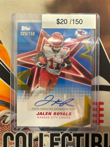 2026 Topps Flagship NFL Jalen Royals NFL Stars Autograph Blue Refractor /150
