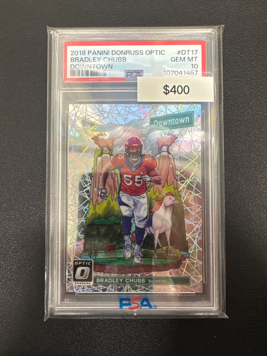2018 Panini Donruss Optic NFL Bradley Chubb Downtown PSA 10