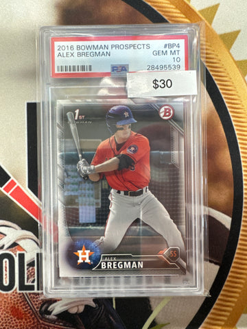 2016 Topps Bowman Prospects Alex Bregman 1st Bowman PSA 10
