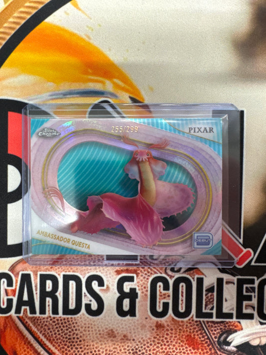 2025 Topps Chrome Disney Ambassador Questa Teal Refractor /299 Debut