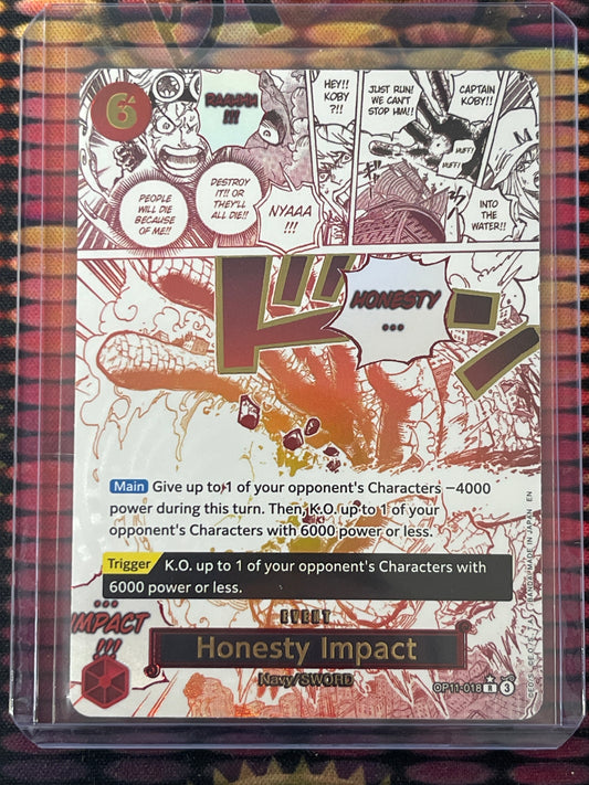 One Piece Honesty Impact Alternate Art A Fist Of Divine Speed OP11-018