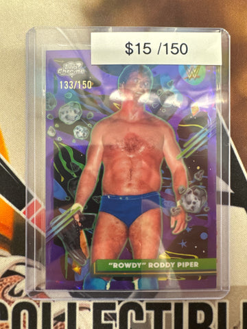 2026 Topps Chrome Cosmic WWE “Rowdy” Roddy Piper Purple Raywave Refractor /150