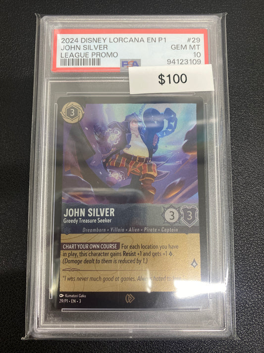 Disney Lorcana P1 League Promo John Silver PSA 10