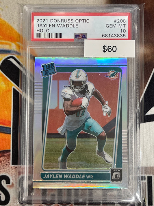 2021 Optic Football Jaylen Waddle Holo Rated Rookie PSA 10