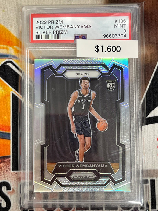 2023 Prizm Basketball Victor Wembanyama Silver Prizm Rookie PSA 9