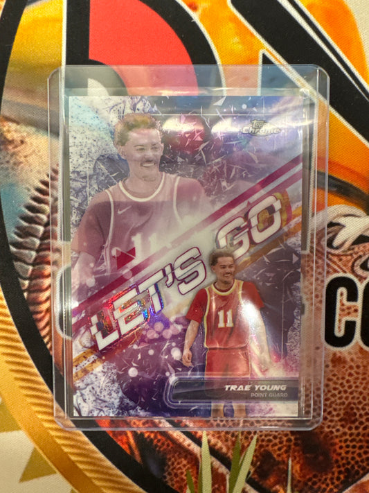 2024-25 Topps Chrome Basketball Trae Young Let’s Go Insert