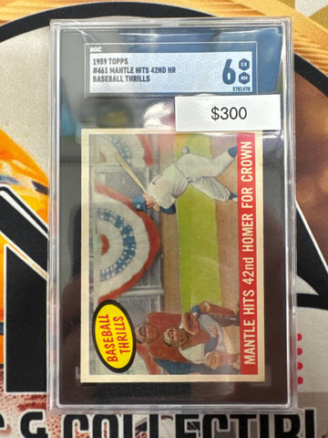 1959 Topps MLB Mantle Hits 42nd HR Baseball Thrills SGC 6