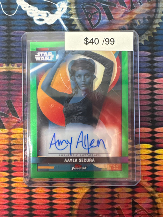 Topps Finest Star Wars Amy Allen As Aayla Secura Autograph Green Refractor /99