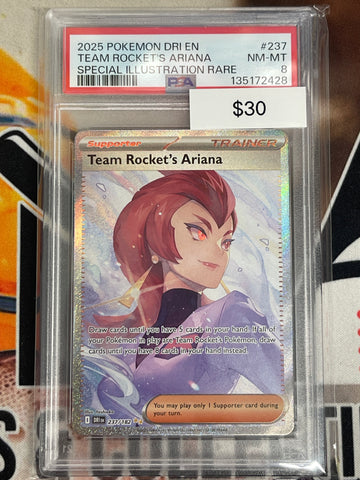 Pokémon Team Rocket’s Ariana Special Illustration Rare Destined Rivals 237/182 PSA 8