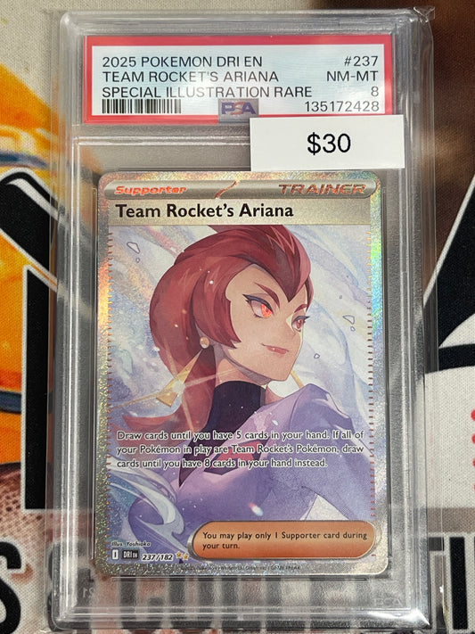 Pokémon Team Rocket’s Ariana Special Illustration Rare Destined Rivals 237/182 PSA 8