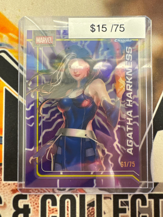 2026 Topps Chrome Marvel Agatha Harkness Storm’s Lightning Purple Refractor /75