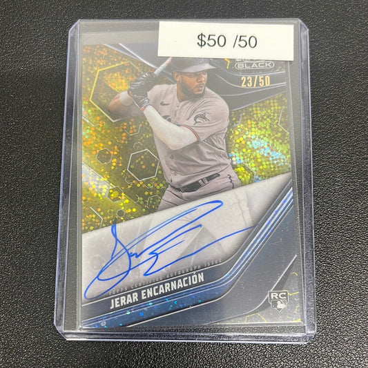 2023 MLB Topps Chrome Black Jerar Encarnacion Base Rookie Auto /50