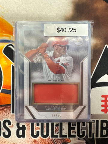 2025 Topps Definitive Collection MLB Matt Chapman Helmet Relic /25