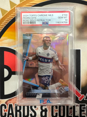 2024 Topps Chrome MLS Pedro Vite Rose Gold Refractor /250 PSA 10