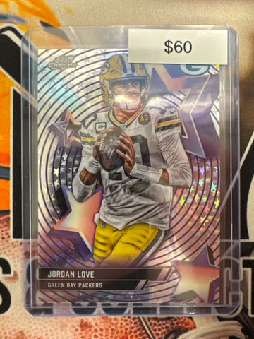 2025 Topps Chrome Cosmic NFL Jordan Love Starfractor SSP