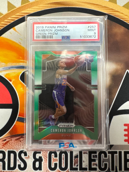 2019 Panini Prizm NBA Cameron Johnson Rookie Green Prizm PSA 9