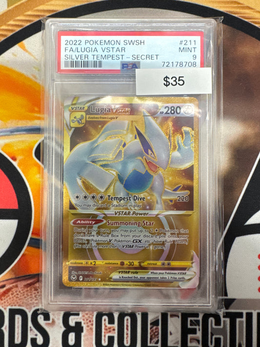 2022 Pokémon SWSH Full Art Lugia V Silver Tempest Secret 211/195 PSA 9