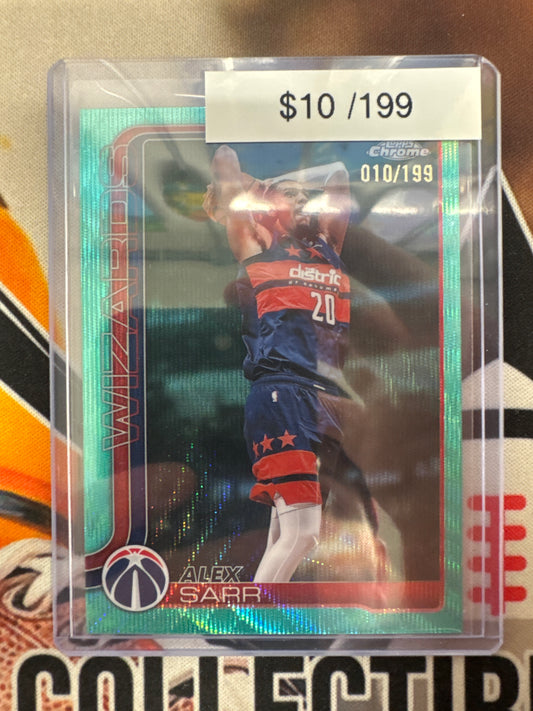 2026 Topps Chrome NBA Update Alex Sarr Aqua Wave Refractor /199