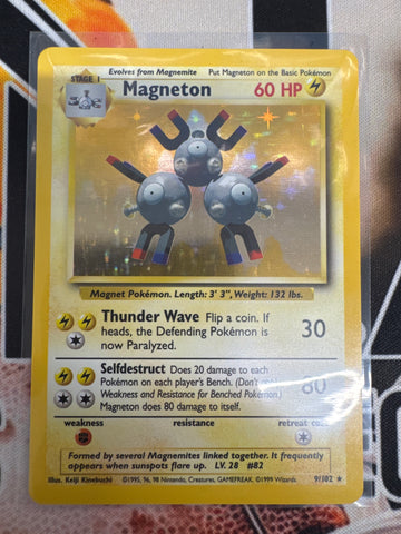 Pokémon Magneton Holo Base Set 9/102 MP LP