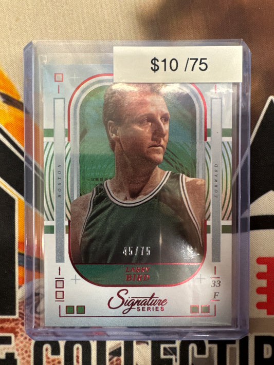 2025-26 Panini Signature Series Larry Bird Red Prizm /75