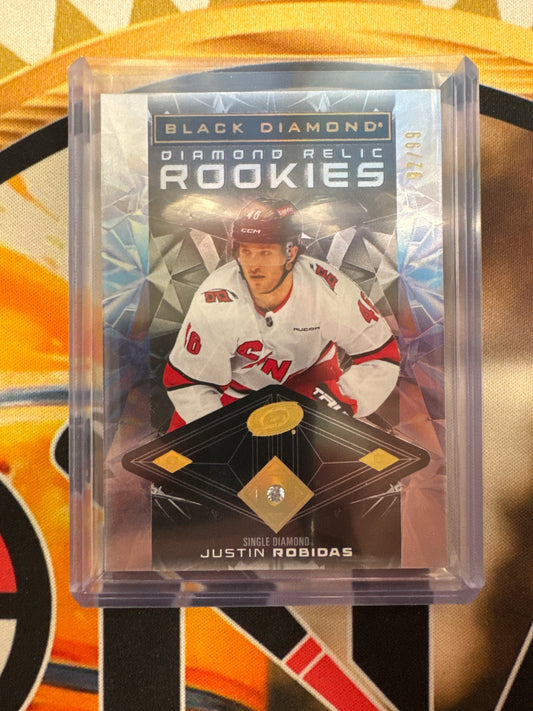 2025-26 Upper Deck Black Diamond NHL Justin Robidas Diamond Relic Rookies /99