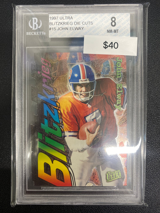 1997 Ultra John Elway Blitzkrieg Die Cuts BGS 8