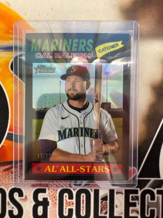 2026 Topps Heritage MLB Cal Raleigh Black Refractor /77