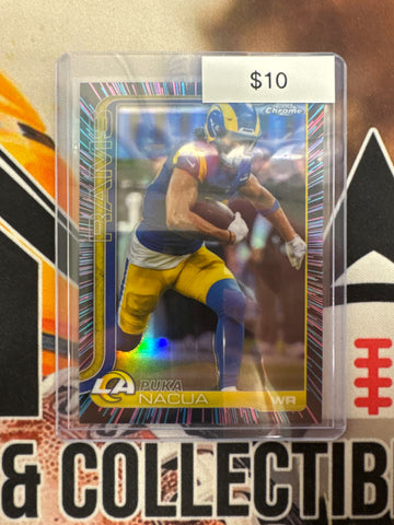 2025 Topps Chrome NFL Puka Nacua Neon Pulse Refractor