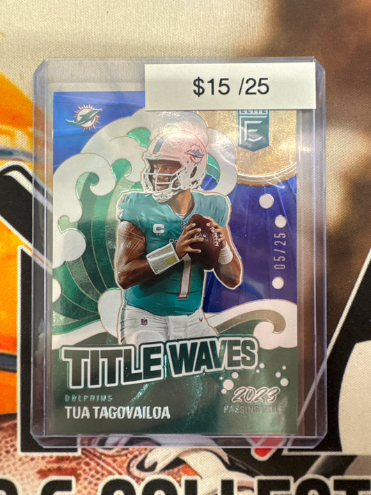 2024 Panini Donruss Elite NFL Tua Tagovailoa Title Waves Blue /25