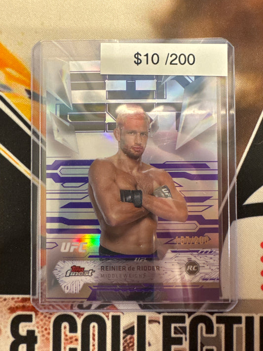 2025 Topps Finest UFC Reinier De Ridder Rookie Purple Refractor /200