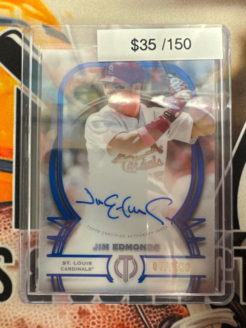 2026 Topps Tribute MLB Jim Edmonds Tribute Autograph Blue Refractor /150