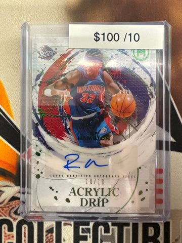 2026 Topps Motif Basketball Rip Hamilton Acrylic Drip Autograph Green Refractor /10