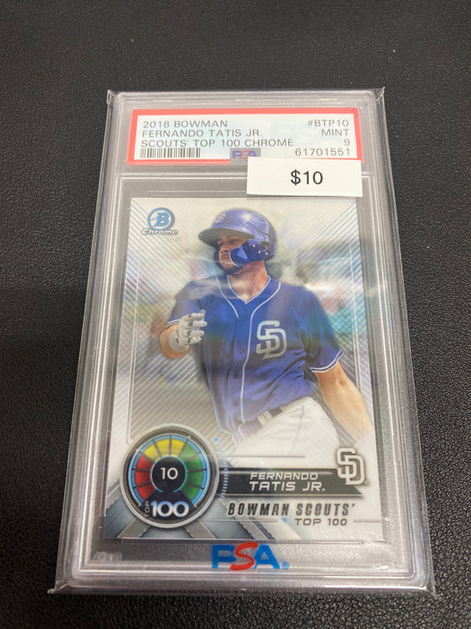 2018 Bowman Fernando Tatis Jr Scouts Top 100 Chrome PSA 9