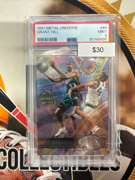 1997 Skybox Metal Universe Grant Hill PSA 9