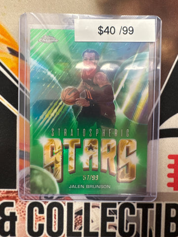 2026 Topps Chrome NBA Update Jalen Brunson Stratospheric Stars Green Refractor /99