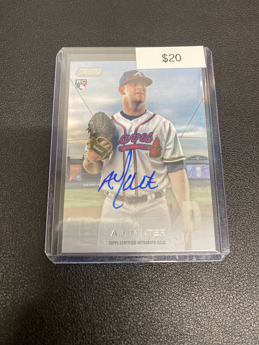 2018 MLB Stadium Club AJ Minter Rookie Auto