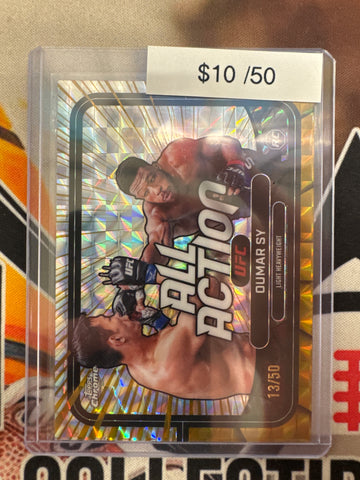 2026 Topps Chrome UFC Oumar Sy Rookie All Action Gold Geometric Refractor /50