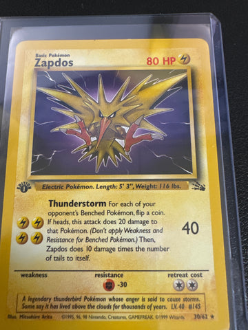 Pokémon Zapdos Fossil 1st Edition 30/62