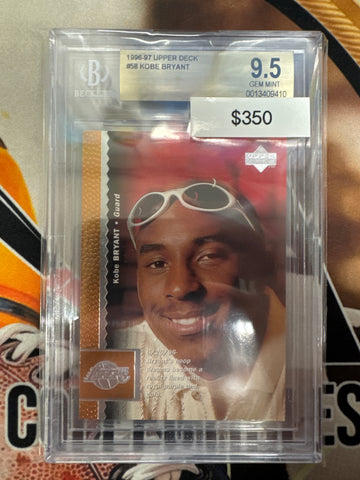 1996-97 Upper Deck Basketball Kobe Bryant Rookie BGS 9.5
