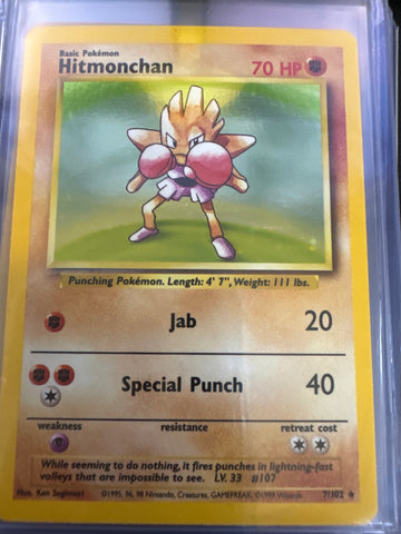 Pokemon Hitmonchan holo 7/102 base set