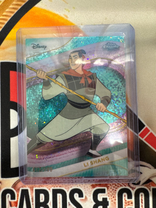 2025 Topps Chrome Disney Li Shang Aqua Mini-Diamond Refractor /199